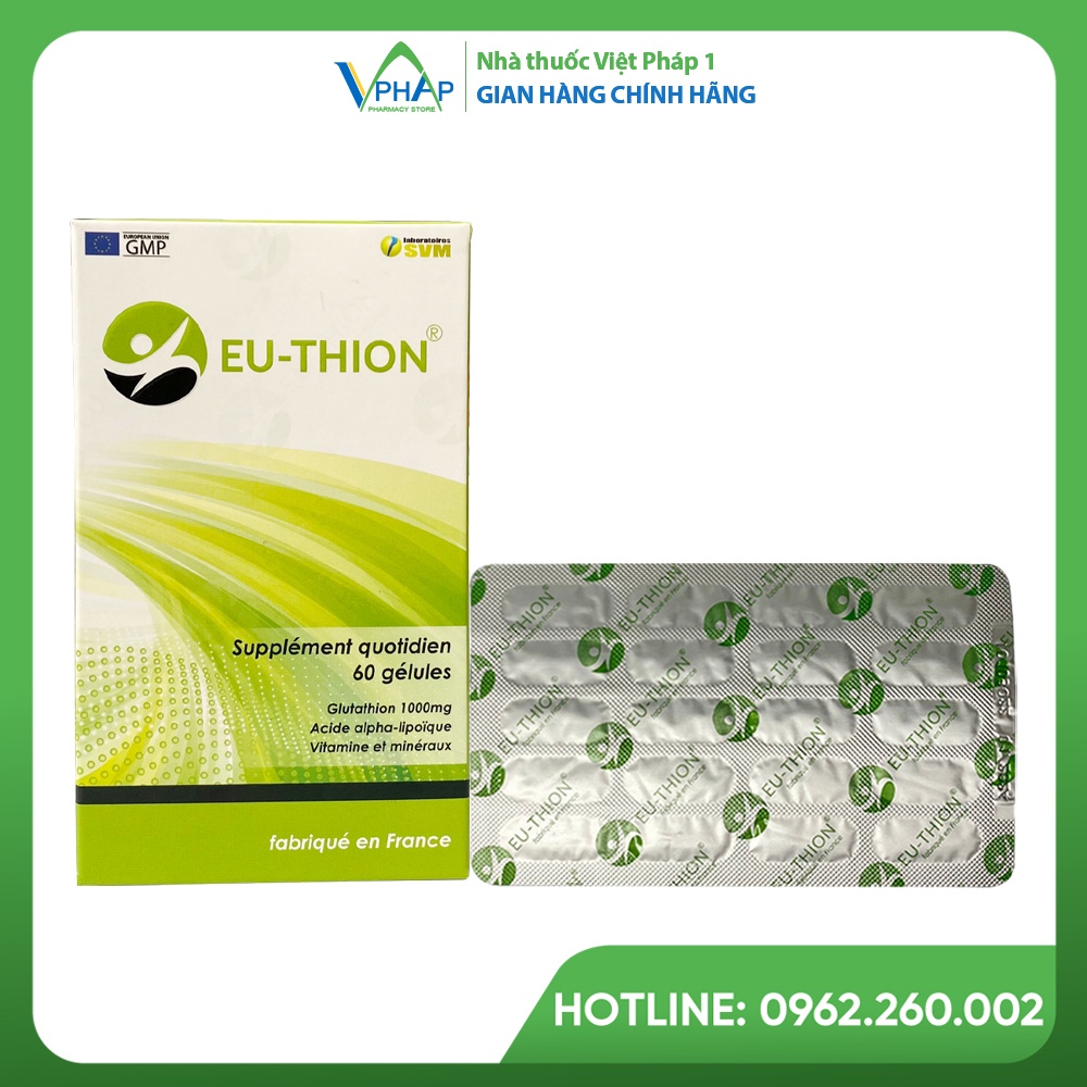 Viên Uống Eu-Thion của Pháp giúp làm đẹp da, chống lão hóa, tăng số lượng và chất lượng tinh trùng - Hộp 60 viên