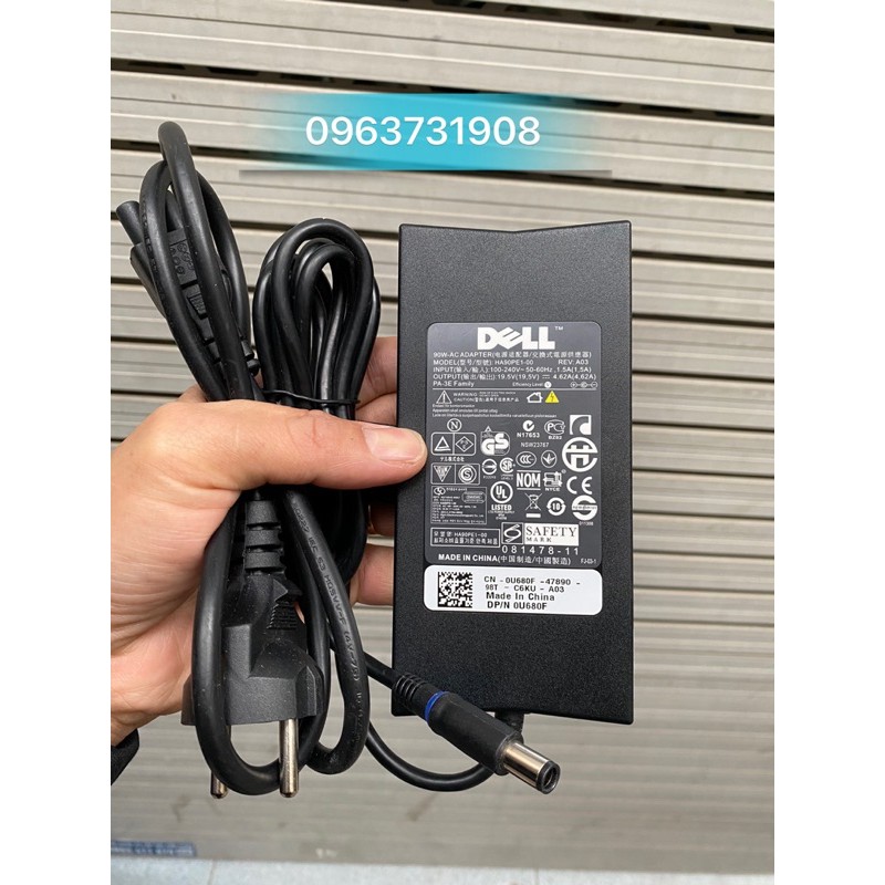 Sạc laptop Dell 19.5V-4.62A 90w chân kim to chính hãng dell phân phối