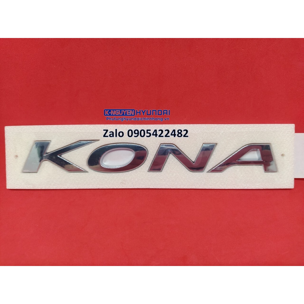 Bộ Logo dán đuôi xe Hyundai Kona: chữ Kona, 1.6T, chữ H - Ms: 86310J9000,86319J9000,86300J9000