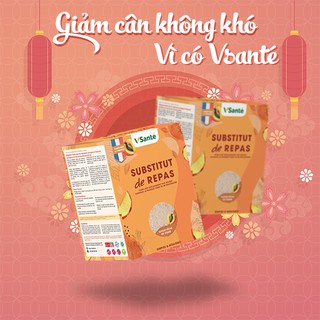 Combo 02 Hộp Bữa ăn cân bằng VSanté [ Vị Đào ] + Tặng kèm bình lắc - Hàng nhập khẩu từ Pháp
