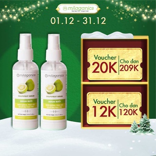 Serum Bưởi MILAGANICS 100ml xịt dưỡng mượt tóc tinh dầu bưởi kích thích mọc tóc ngăn giảm rụng tóc Combo 2 chai