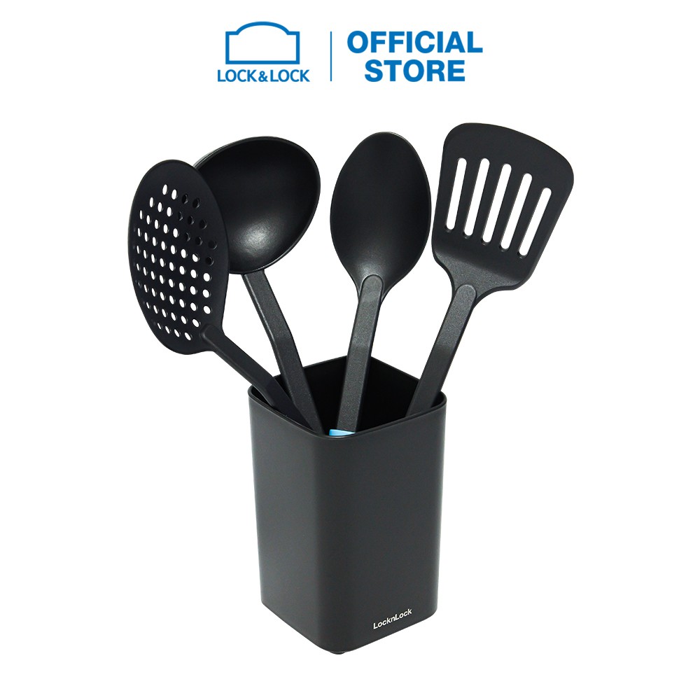 Bộ dụng cụ nhà bếp bằng Nylon Lock&amp;Lock kitchen tool 5P set - màu xanh dương CKT436S01