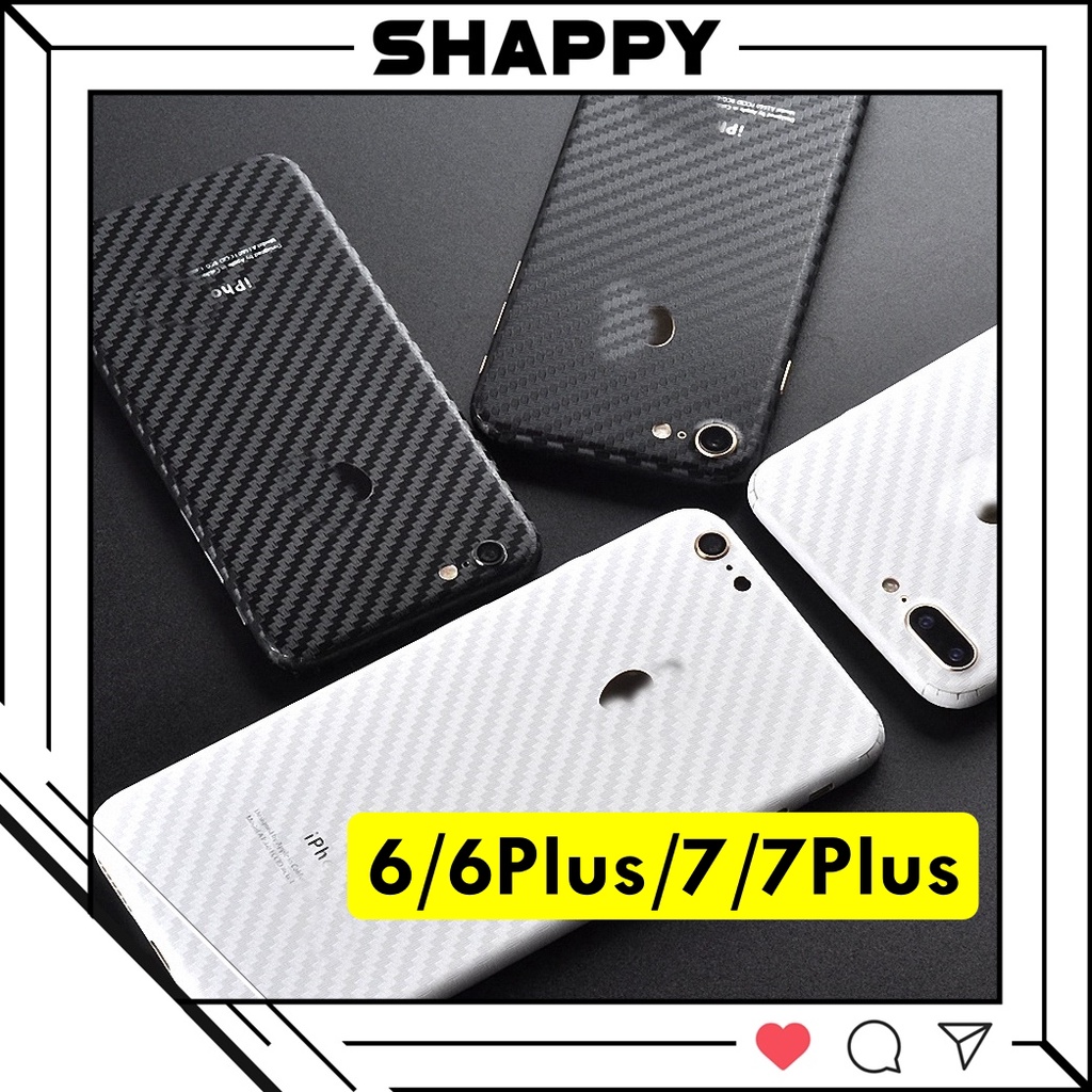 Skin Dán Cacbon Trắng Đen Full Viền IPhone 6/6S/6Plus/6SPlus/7/7Plus [Shappy Shop]