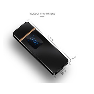 Bật lửa điện cảm ứng 2 mặt Touch Screen LED pin sạc USB
