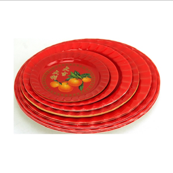 Dĩa Trái cây Đỏ bàn thờ Bẹt,không Đế tiện lợi(15cm,20cm, 26cm,29cm)