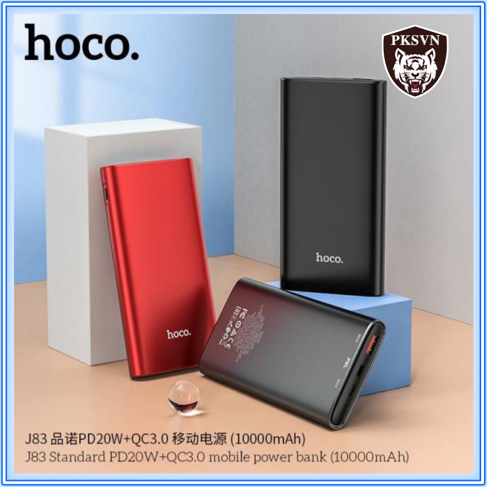 Sạc Dự Phòng Sạc Nhanh PD 20W Chính Hãng Hoco J83 - Pin Dự Phòng 10000mAh Siêu Mỏng Chuẩn QC 3.0, Type C - BH 12 Tháng