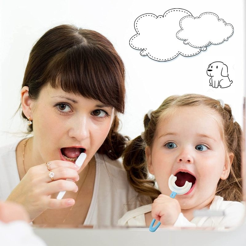 Bàn Chải Đánh Răng Hình Chữ U 360 Độ Bằng Silicon Mềm Cho Bé Sơ Sinh