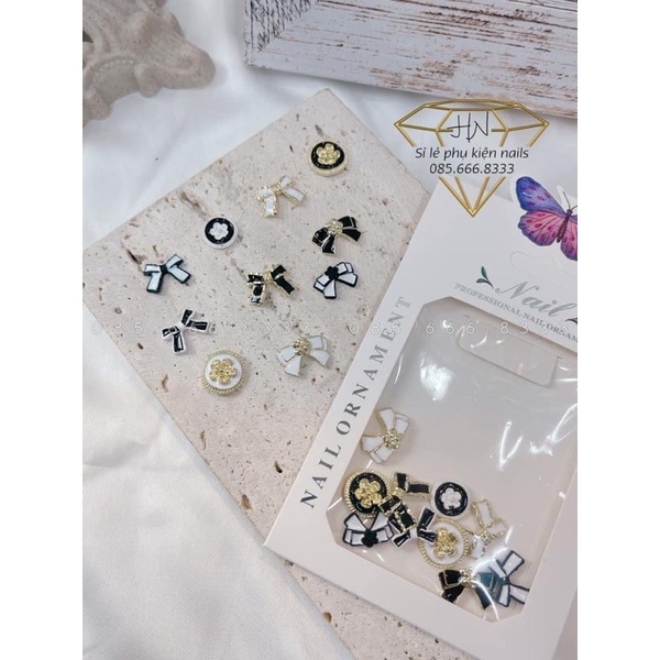 Set charm nơ 10 cái Cao Cấp đính móng trang trí Phụ Kiện nail - manh219