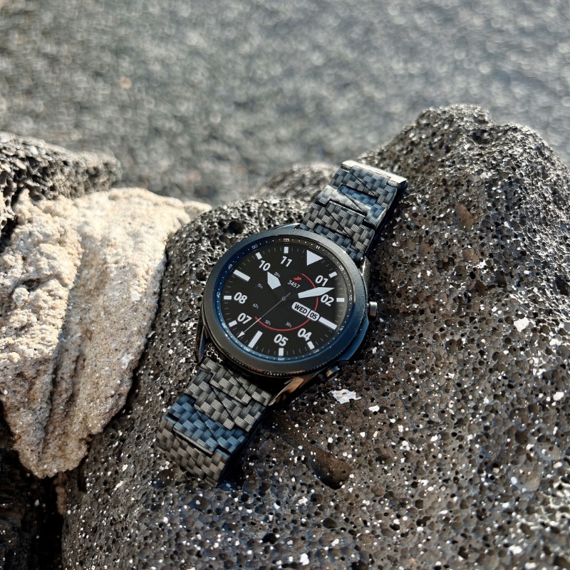 Dây Đeo Bằng Sợi Carbon Cho Đồng Hồ Thông Minh Samsung Galaxy Watch 5 / 4 / classic 46mm / Active 2 40mm / 44mm 45mm 20mm / 22mm / 5 pro