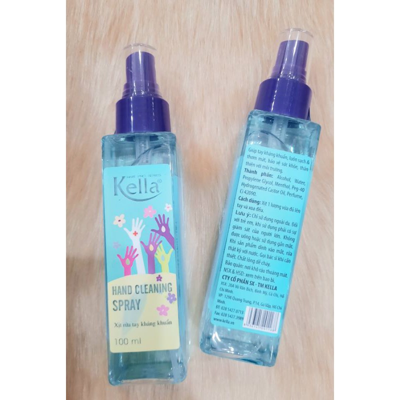 [Hàng Hot] Xịt rửa tay khô SÁT KHUẨN KELLA 100ML HƯƠNG THƠM DỄ CHỊUKHÔNG KHÔ DA dạng xịt sương đa năng trên mọi bề mặt