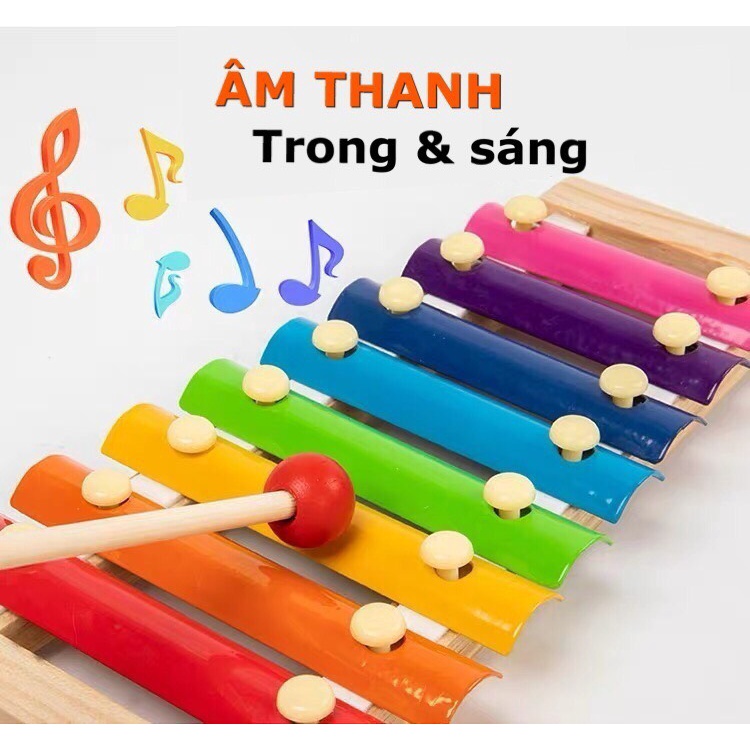 Đàn Gỗ Xylophone 8 Thanh -  Đàn Gỗ Phát Triển Khả Năng Cảm Quan, Cảm Thụ, Nhận Biết - Orgavil