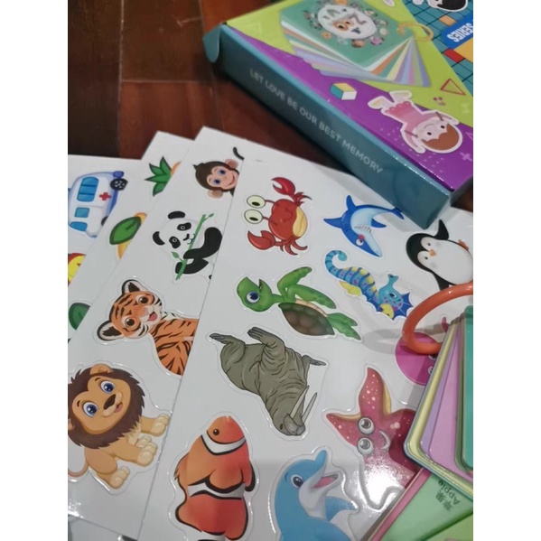 Học liệu bóc dán flashcard ghép hình giáo dục sớm thông minh cho bé 0-3 tuổi