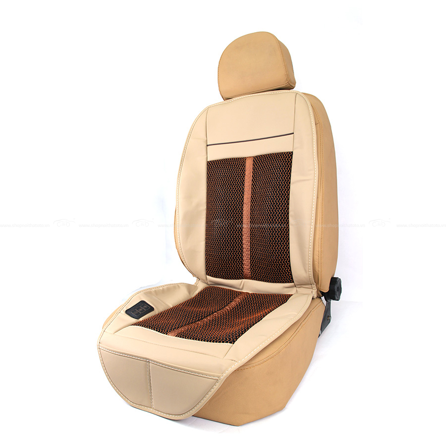 Lót ghế ô tô có quạt massage AM001 màu kem