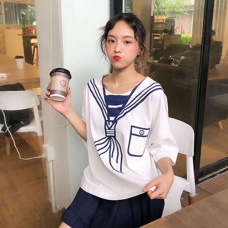 Áo Thun Nữ Tay Ngắn Dáng Rộng In Hình Dễ Thương Thiết Kế Mới