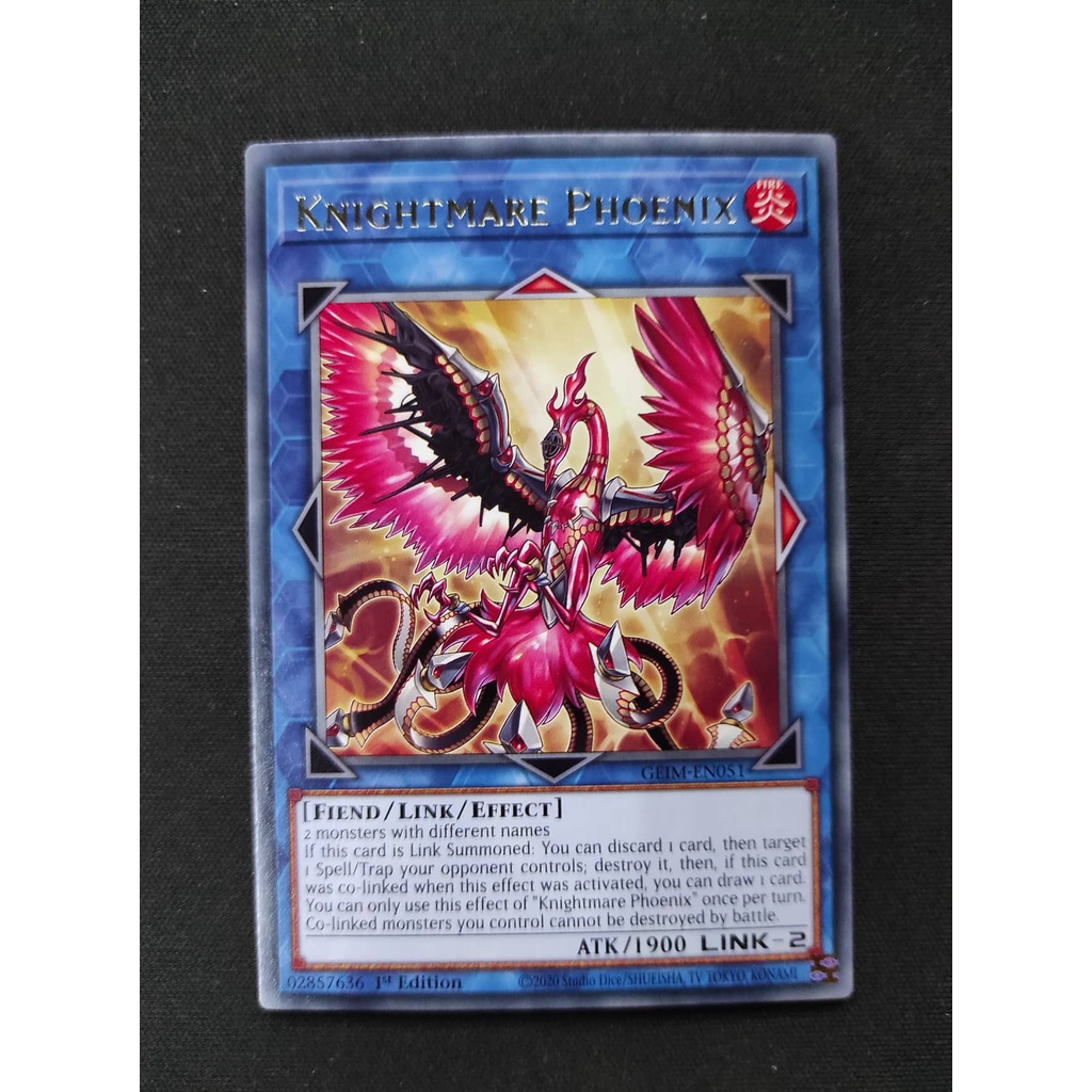 (YGO-TCG)1 lá thẻ bài Knightmare Phoenix - GEIM-EN051 - Rare