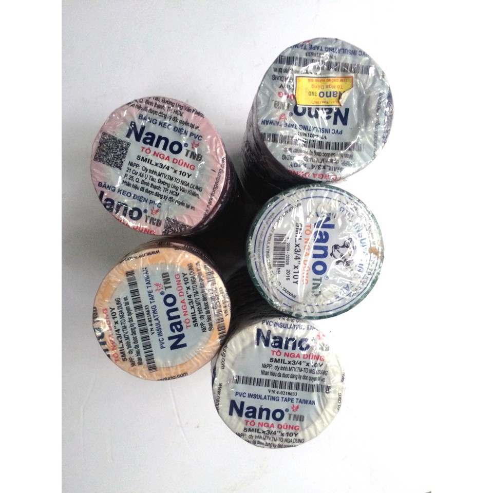 Băng dính điện Nano 10y các màu