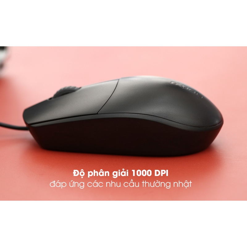 Chuột Máy Tính Rapoo N100 Black Siêu Rẻ Cho Văn Phòng