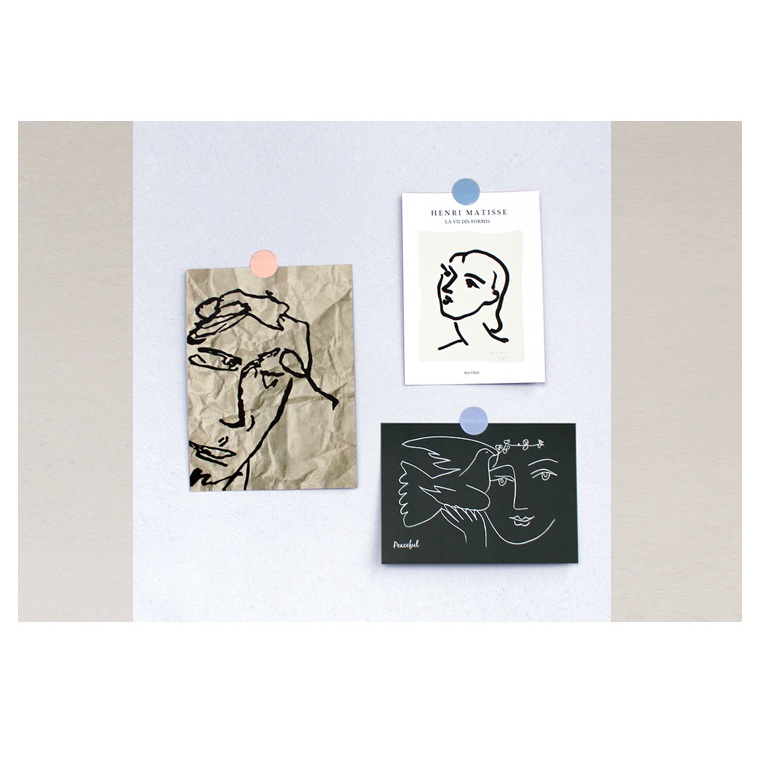 Set 3 Thẻ Giấy Trang Trí Họa Tiết Trang Trí Vintage, Retro, Trừu Tượng, Hoạt Hình Cute