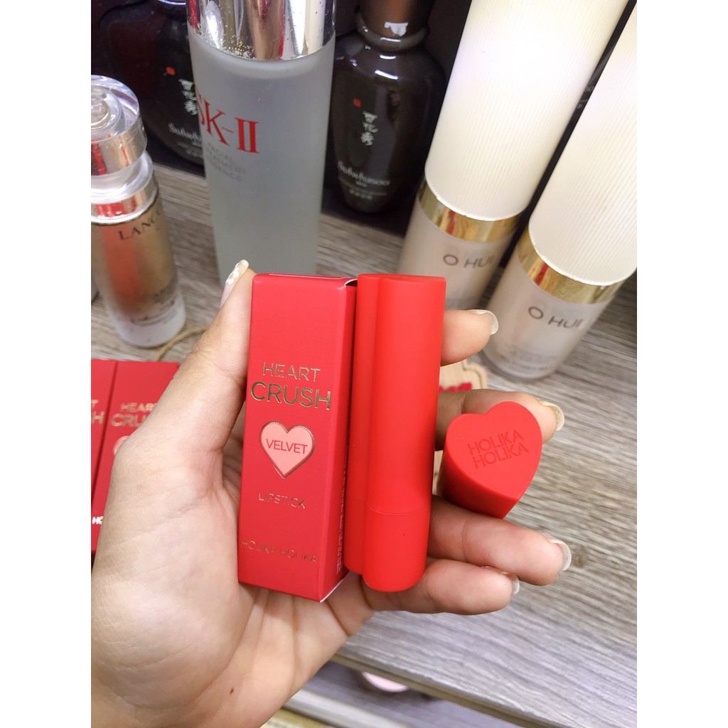 Son Lì Trái Tim siêu kute Holika Holika Heart Crush Lipstick Comfort Velvet