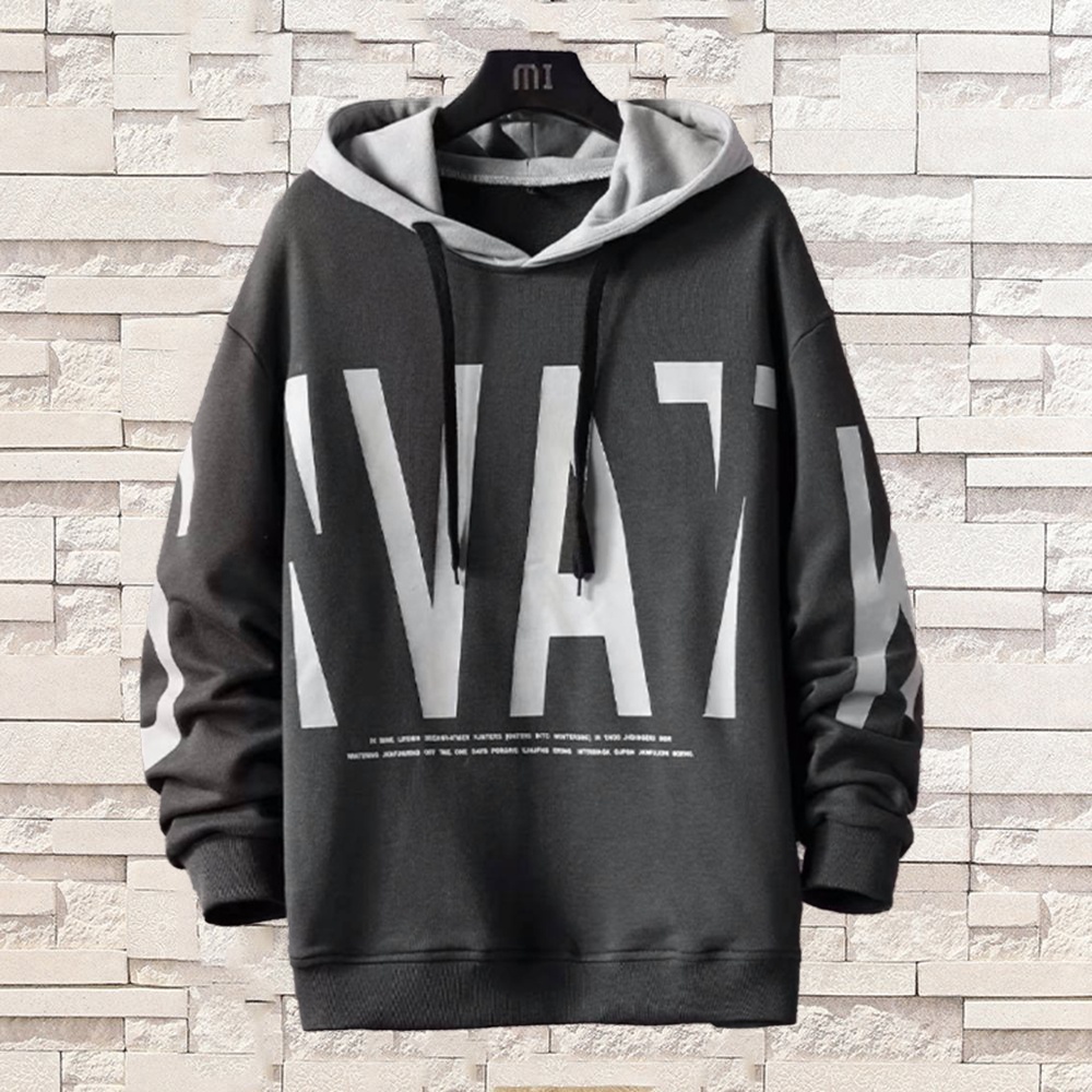 Áo Hoodies Nỉ Nam Phối Chữ VA Trẻ Trung Có Mũ Trùm Đầu Tay Dài Bo Gấu AO TOP NAM 90000189