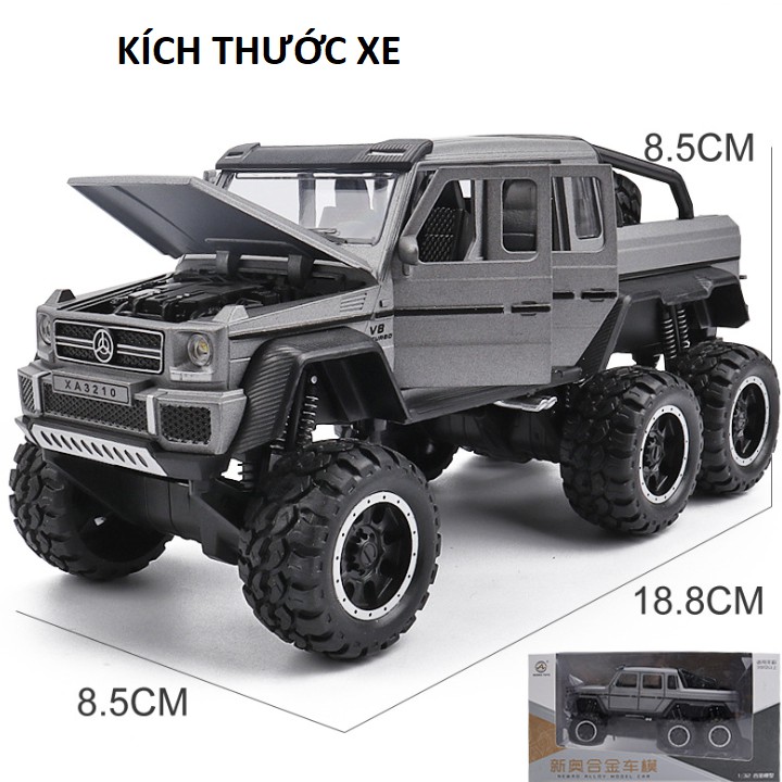 Xe mô hình ô tô Mercedes-Benz G63 AMG 6x6 Offroad  tỉ lệ 1:32 có âm thanh và đèn