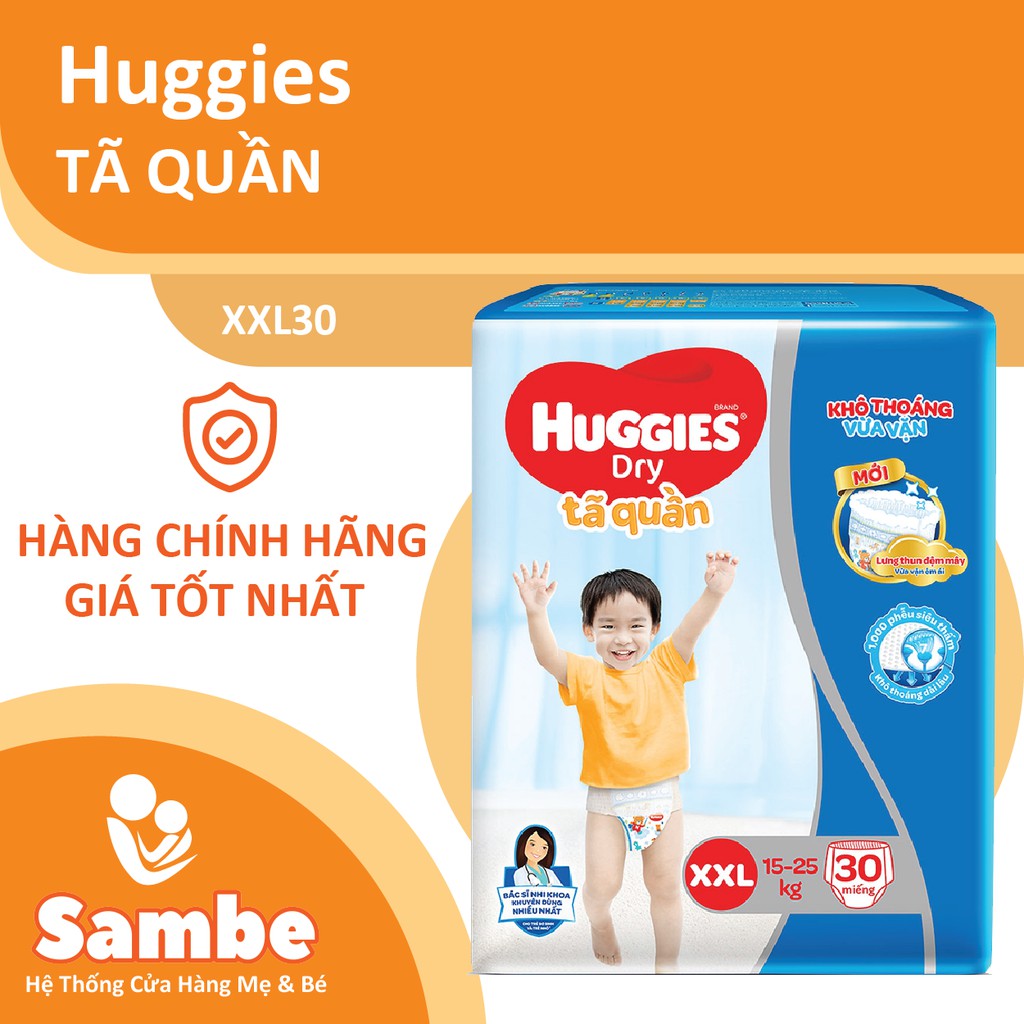 Tã quần Huggies size XXL 28 Miếng/ 30 Miếng/ 56 Miếng - Hàng Chính Hãng