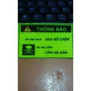Tem cảnh báo . logo phượt , tem phản quang , tem xe , tem phượt , logo phản quang