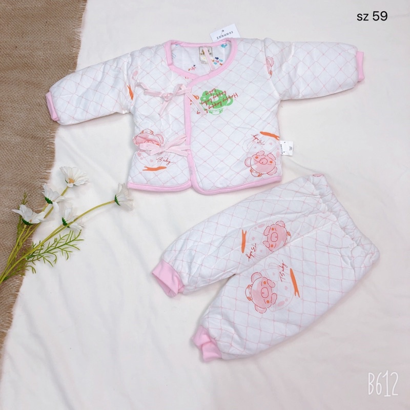 Bộ trần bông dày ấm cho bé sz 59(3-6M) from to