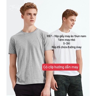 RB7_ Rập giấy may áo thun cổ tròn nam