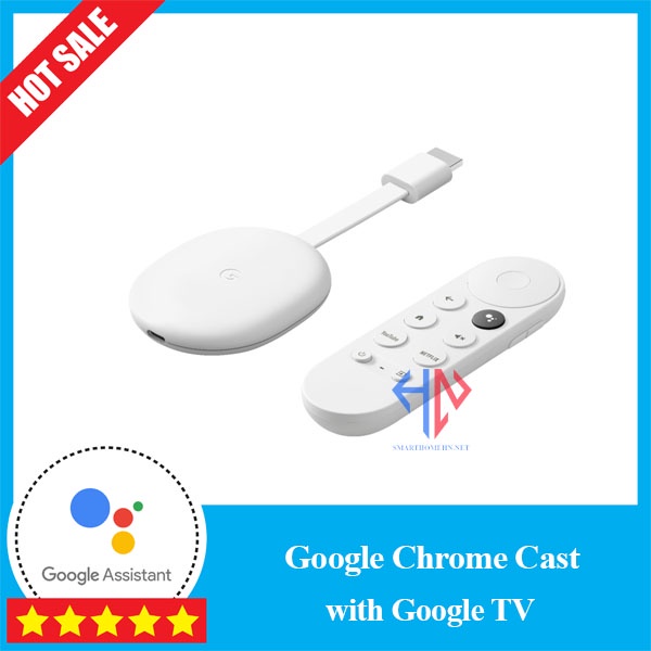 [Google Chromecast] with Google TV, 4K HDR, ra lệnh Tiếng Việt, có Remote thế hệ mới nhất. Bảo hành 12 tháng