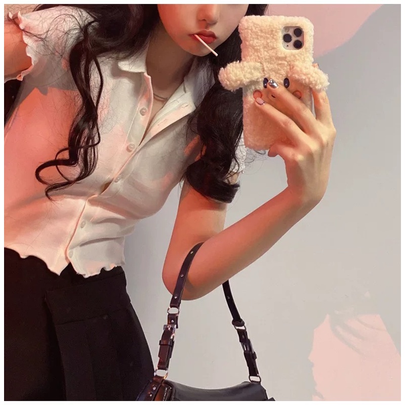 MS498 Áo kiểu nữ, áo polo viền sóng croptop PhuLinhShop