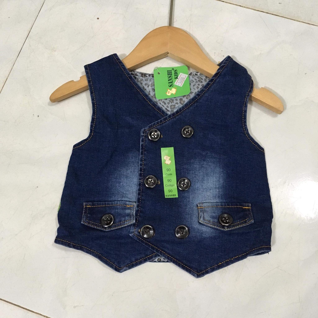 Áo bò gile cá tính cho bé trai/gái 7-17kg
