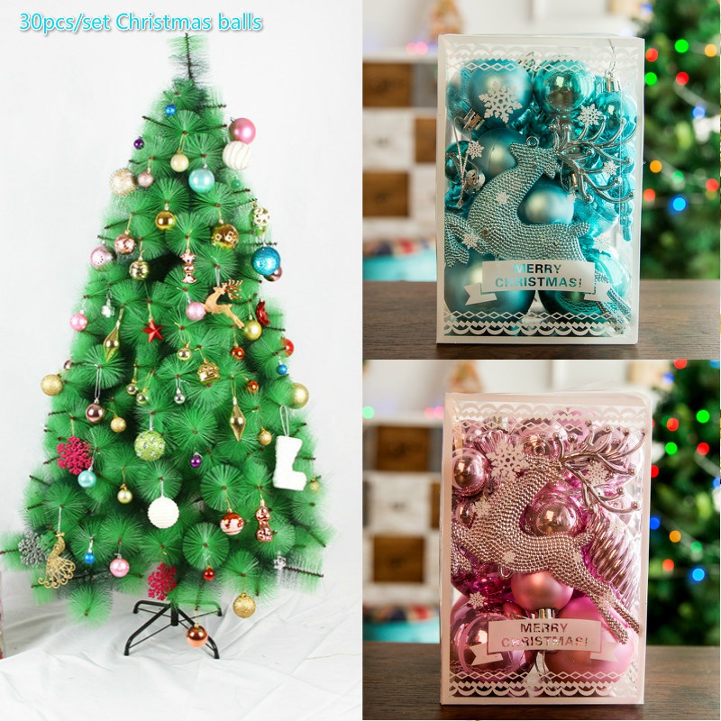 Set 30 Trái Châu Treo Trang Trí Cây Thông Noel