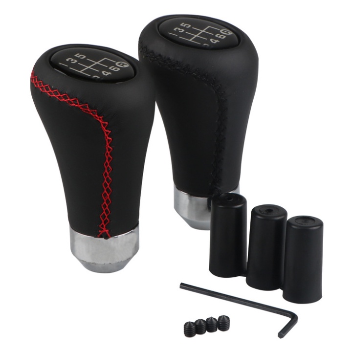 Tay nắm cần số sàn lắp cho các loại cần số ô tô, Universal Car Leather Gear Shift Knob