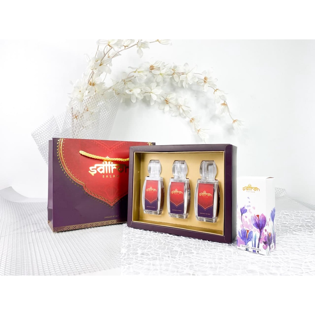 Nhụy Hoa Nghệ Tây Saffron Salam Set 3gr ( Gồm 3 hũ 1gr lẻ trong set)