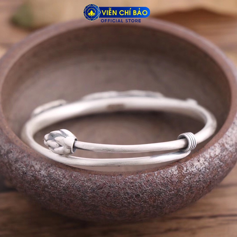 Kiềng bạc nữ lý ngư liên hoa bản kín chất liệu bạc Thái 925 thời trang nữ phụ kiện trang sức nữ Viễn Chí Bảo L000208