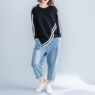 [ORDER] Áo nỉ nữ bigsize vạt chéo cá tính (màu đen)