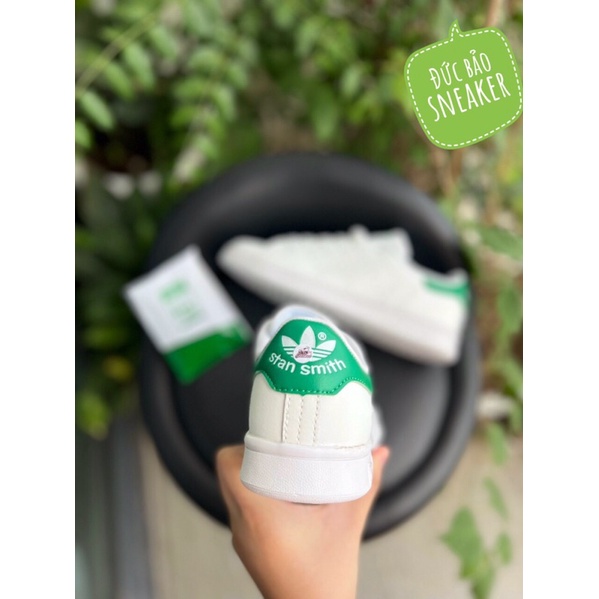 Giày stan Smith 11 . Giày adidas stan Smith gót đen , gót xanh buộc dây sneaker kèm hộp