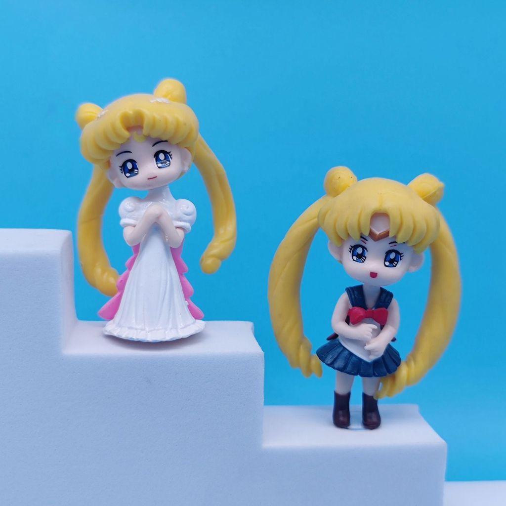 Đồ trang trí Cô Gái Tóc Dài Bằng Nhựa Resin Phong Cách Nhật Bản Trang Trí Bánh Kem DIY