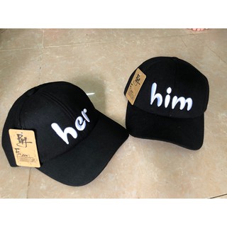 Combo 1 cặp(2 cái) Nón kết mũ lưỡi trai him her cặp đôi nam nữ couple dễ thương