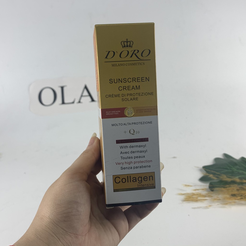 Kem Chống Nắng Chống Tia Uv Cao Cấp Italia D'oro Collagen Q10 Spf 50/pa+++ 50ml - Mỹ Phẩm Ola