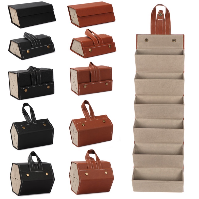 Hộp Da PU 2 / 3 / 6 Ngăn Đựng Mắt Kính Tiện Dụng