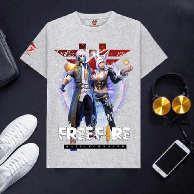 VHL Store [FREE FIRE] Áo thun nam in hình Free Fire cotton màu ghi xám giá rẻ Antoni VHL Store
