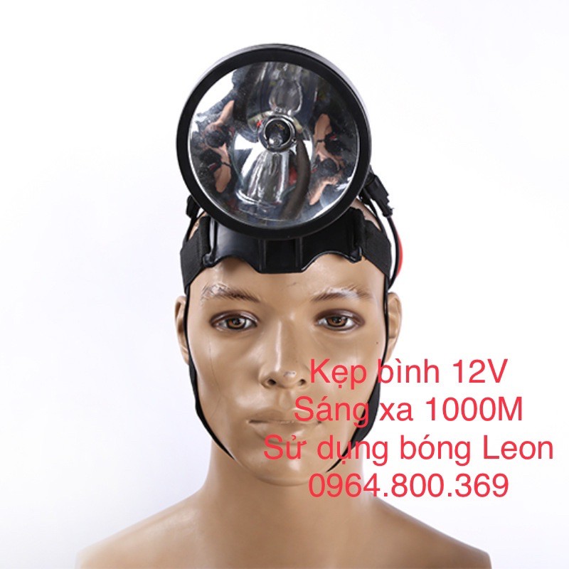 [Hàng Chuẩn] Đèn đội đầu kẹp bình 12V siêu sáng leon 222