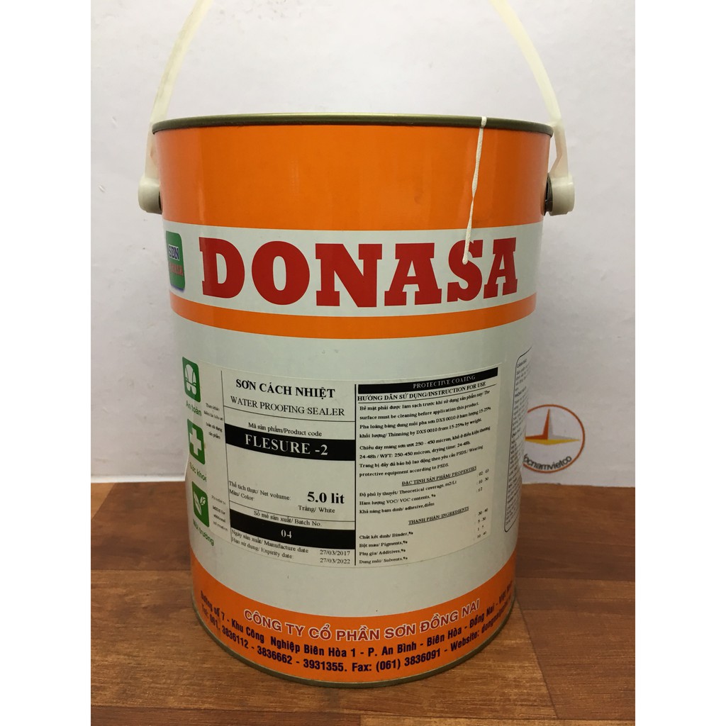 Sơn chống nóng mái tole Donasa Flesure -2 Donasa Flesure-2 (5L/Lon)