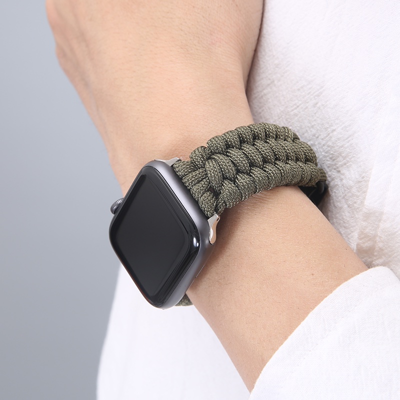 Dây Đeo Thay Thế Bằng Da Bện Cho Đồng Hồ Thông Minh Apple Watch 44mm 40mm 42mm 38mm Iwatch 5 6 SE 4 7