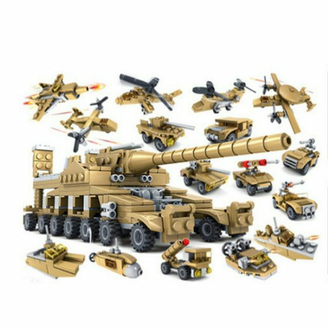 Bộ lắp ráp kiểu Lego Kazi 84031 [16 trong ] đồ chơi xếp hình, lắp ráp xe tăng chiến đấu