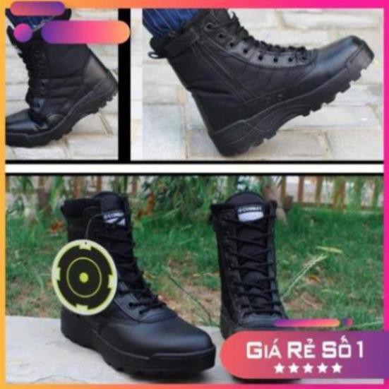 Sale [Sale 3/3] (Sẵn hàng) Giày Swat cao cổ màu đen đi phượt - giày chiến thuật cao cổ Sale 11 -op1 "