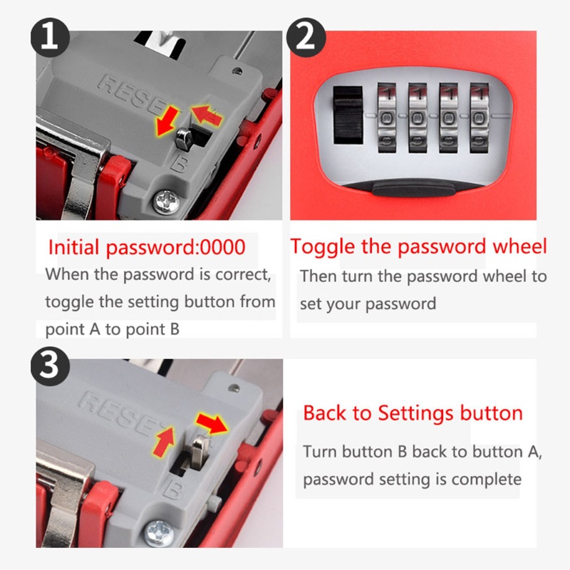 Ổ Khóa Kèm Mật Mã 4 Chữ Số Gắn Tường Chống Thấm Nước An Toàn Tiện Dụng