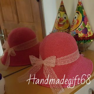 Mũ hè sợi thô handmade cho bé gái